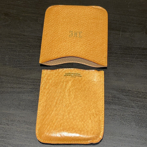 Vintage Genuine Pigskin Cigarette Case Circa 1930 Monogrammed w initials FHL EUC - Picture 4 of 11